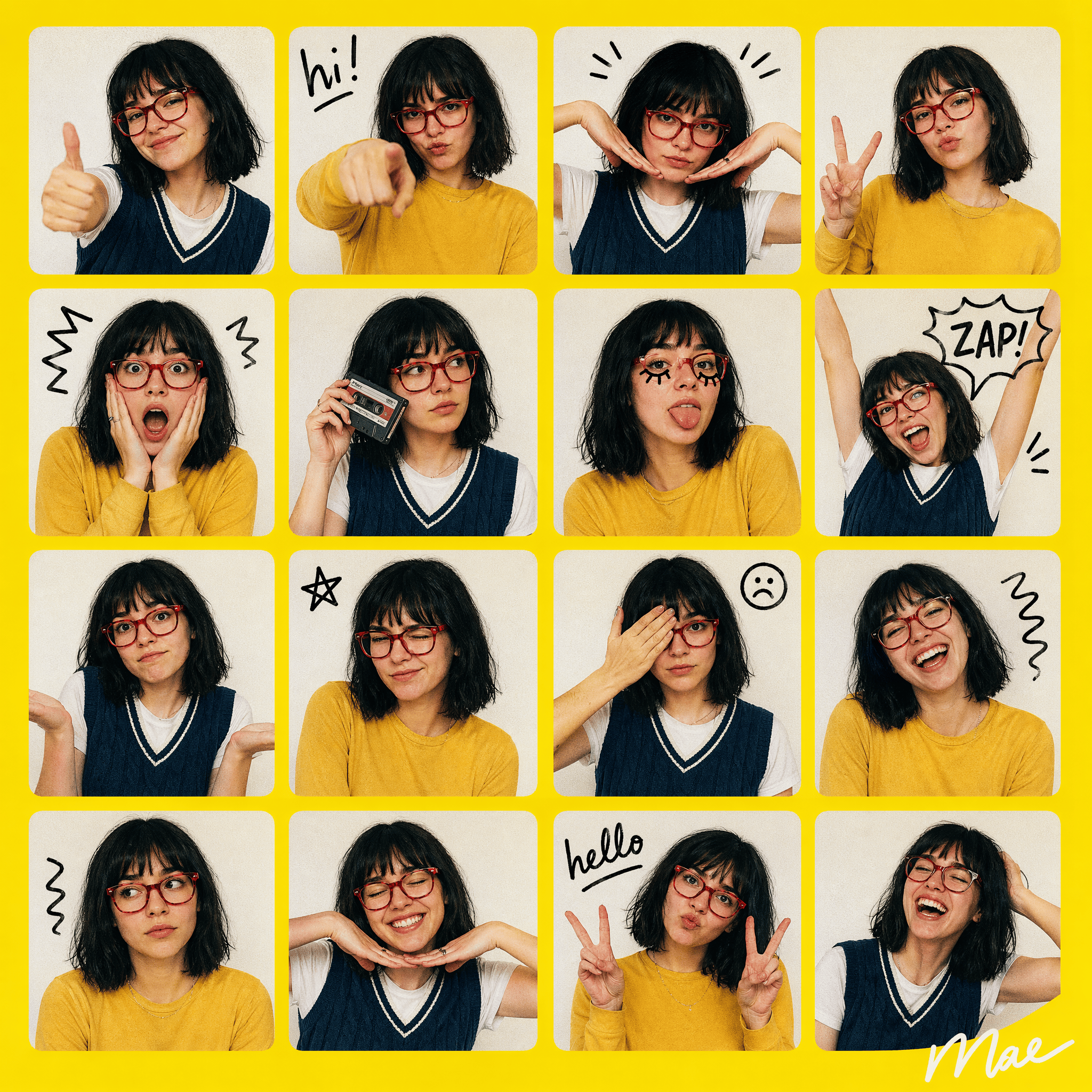 Photo booth grid portrait.